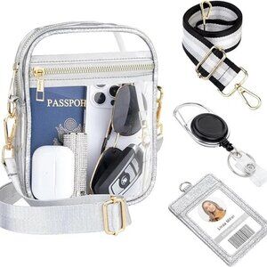 Clear Bag Stadium Approved Crossbody: Bling Purse for Women - Small Concert Bag